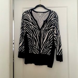 White House Black Market Sweater zebra print